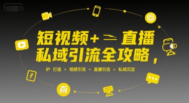 短视频 直播私域引流全攻略,IP打造 视频引流 直播引流 私域沉淀