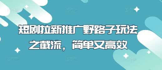短剧拉新推广野路子玩法之截流，简单又高效-51云资源