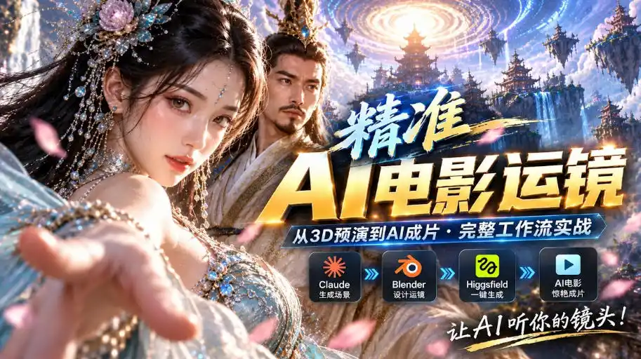 AI视频终于能精准运镜了！Claude Blender Higgsfield免费插件实测-51云资源