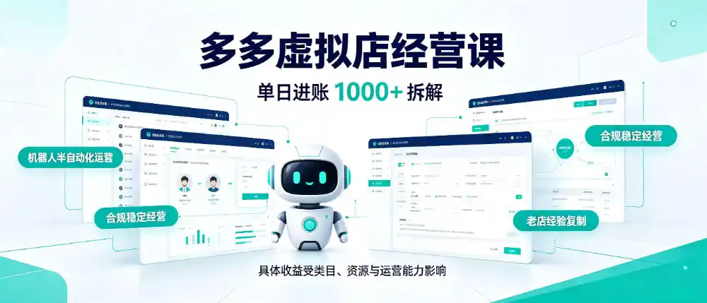 日入1000 的拼多多虚拟小店，AI 机器人实现半自动店铺，新人轻松上手【揭秘】-51云资源