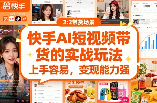 快手ai短视频带货的实战玩法，上手容易，变现能力强-51云资源