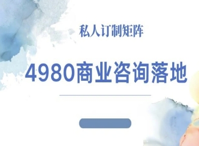 4980商业咨询师落地课程-ip运营高客单教程-51云资源
