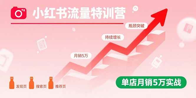 (15936期)小红书流量特训营:突破流量瓶颈,实现店铺持续增长,单店月销5万实战