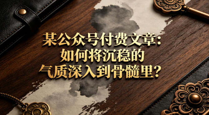 某公众号付费文章：如何将沉稳的气质深入到骨髓里？-51云资源
