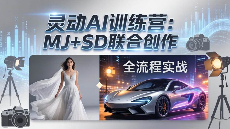 (17795期)灵动AI训练营-3.0课程:MJ SD联合创作,从婚纱大片到汽车广告,摄影后期全流程实战-51云资源