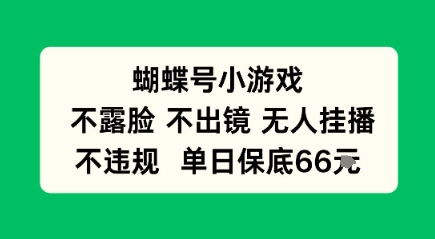 蝴蝶号小游戏，不露脸不出境 无人挂播，不违规 单日保底66米-51云资源