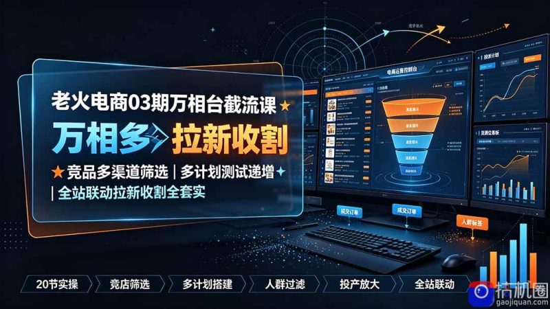 老火电商03期万相台截流课：竞品多渠道筛选｜多计划测试递增｜全站联动拉新收割全套实操教学-51云资源