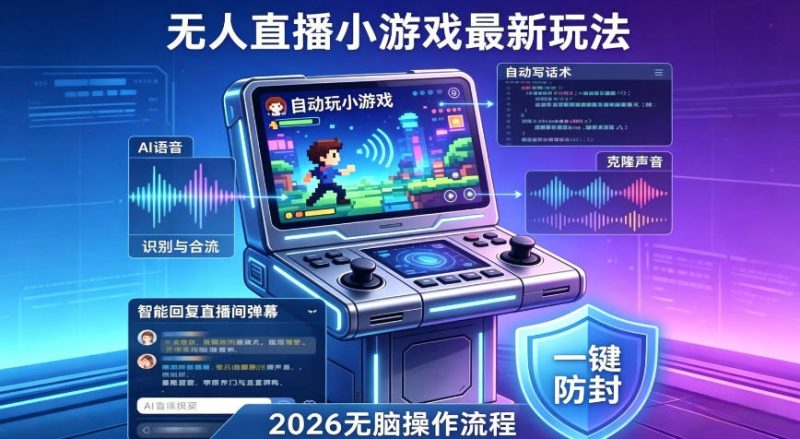 2026年AI无人直播小游戏全流程,不违规不封号,开启创业副业增收之路,小白月入1w 【揭秘】-51云资源