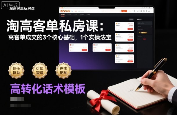 淘高客单私房课：高客单成交的3个核心基础，1个实操法宝-51云资源
