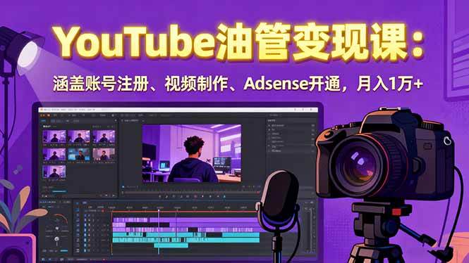 （15987期）2025YouTube油管变现课：涵盖账号注册、视频制作、Adsense开通，月入1万-51云资源