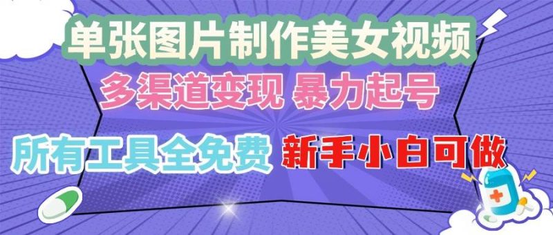 （13610期）单张图片作美女视频 ，多渠道变现 暴力起号，所有工具全免费 ，新手小…-51云资源