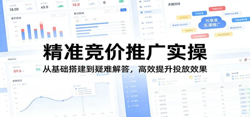 精准竞价推广实操:从基础搭建到疑难解答,高效提升投放效果-51云资源