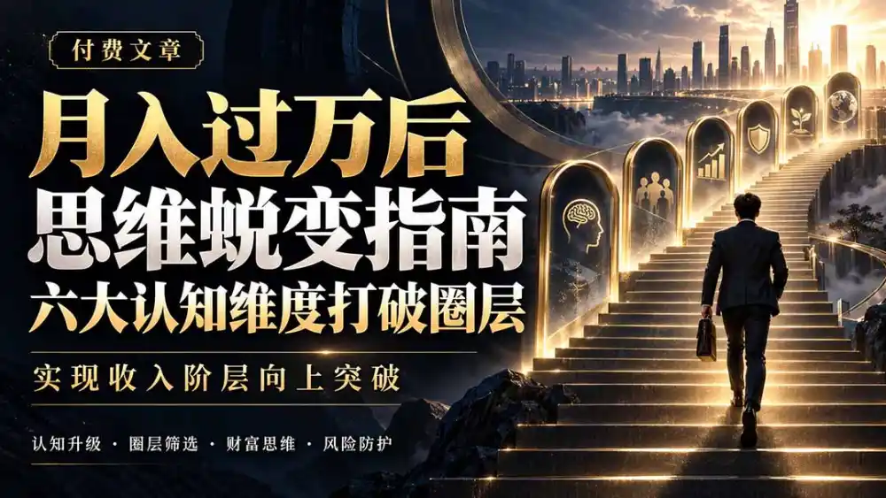 付费文章:月入过万后思维蜕变指南,六大认知维度打破圈层,实现收入阶层向上突破