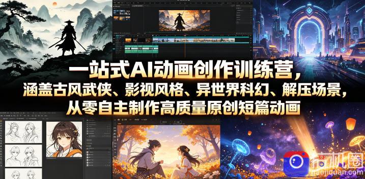 一站式AI动画创作训练营,涵盖古风武侠、影视风格、异世界科幻、解压场景,从零自主制作高质量原创短篇动画(更新)