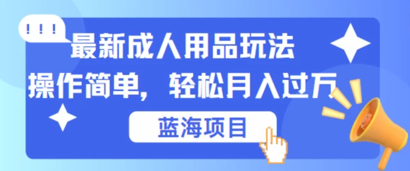 最新成人用品项目玩法，操作简单，蓝海项目轻松月入过万-51云资源