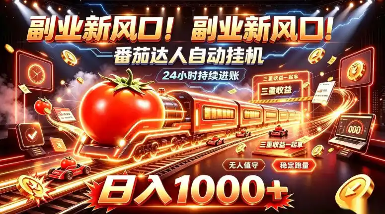 副业新风口！番茄达人自动挂G，24小时持续进账，三重收益一起拿，日入1000 【揭秘】-51云资源