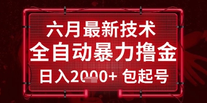 六月最新技术全自动暴力撸金，稳定日入2k 包起号，长期稳定【揭秘】-51云资源