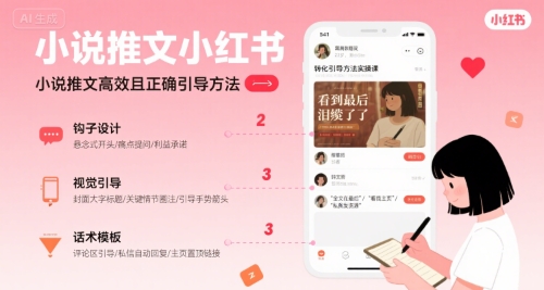 小说推文小红书高转化引导方法实操课,小说推文高效且正确引导方法-51云资源