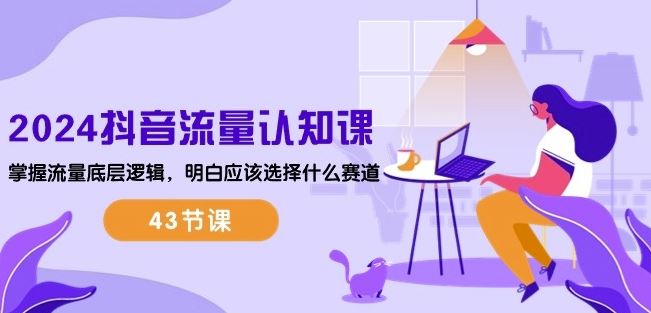2024抖音流量认知课：掌握流量底层逻辑，明白应该选择什么赛道 (43节课)-51云资源