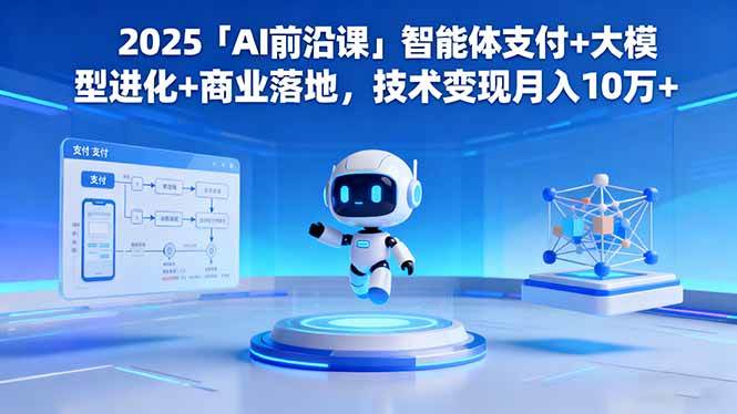 (16459期)2025「AI前沿课」智能体支付 大模型进化 商业落地,技术变现月入10万