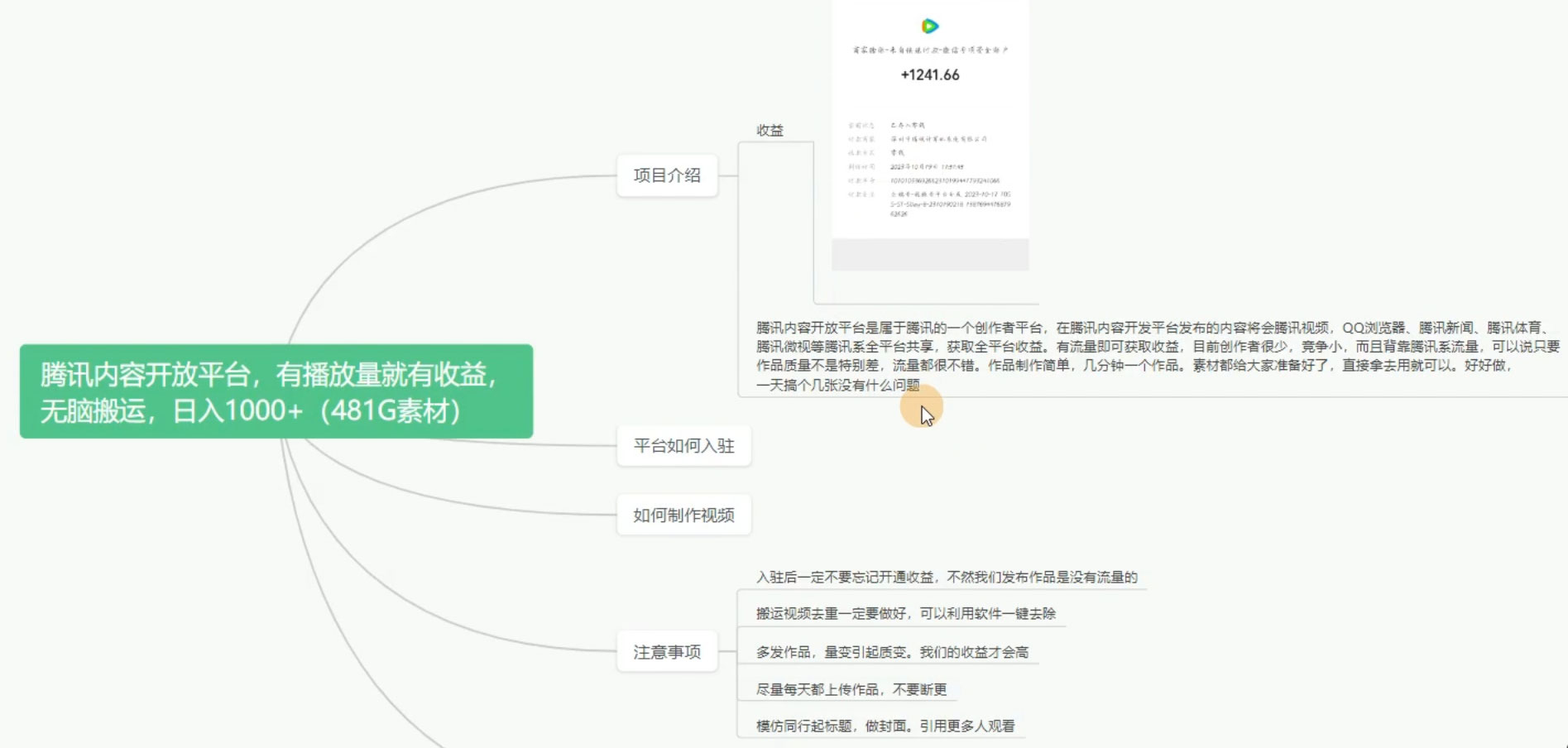 腾讯系流量变现,有播放量就有收益,无脑搬运,日入 1000 (附 481G 素材)