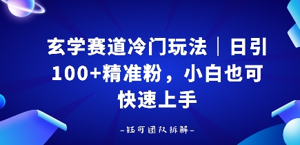 玄学赛道冷门玩法，日引100 精准粉，小白也可快速上手-51云资源