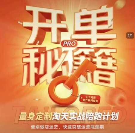 淘宝开单秘籍PRO，量身定制淘天实战陪跑计划，告别做店迷茫、快速突破运营瓶颈期-51云资源