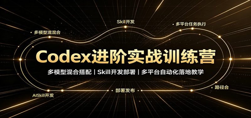 Codex进阶实战训练营:多模型混合搭配,Skill开发部署,多平台自动化落地教学-51云资源