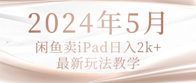 (10459期)2024年5月闲鱼卖ipad日入2k,最新玩法教学-51云资源