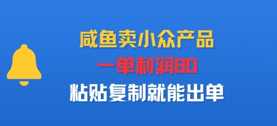 咸鱼卖小众产品，一单利润80，粘贴复制就能出单-51云资源