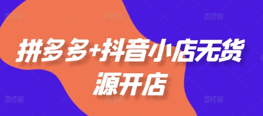 拼多多 抖音小店无货源开店，包括：选品、运营、基础、付费推广、爆款案例等(更新25年8月)-51云资源