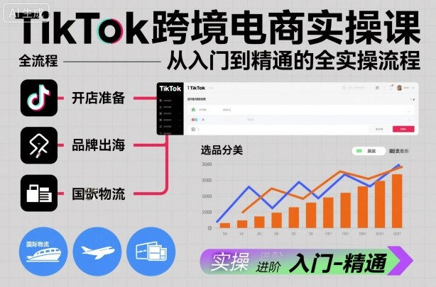 TikTok跨境电商实操课，从入门到精通的全实操流程-51云资源