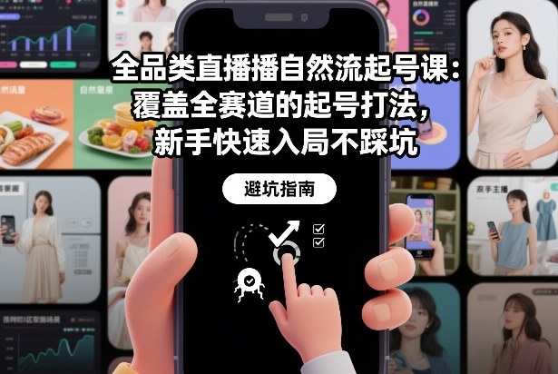 全品类直播自然流起号课：覆盖全赛道的起号打法，新手快速入局不踩坑-51云资源