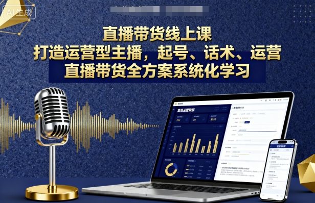 直播带货线上课,打造运营型主播,起号、话术、运营,直播带货全方案系统化学习-51云资源