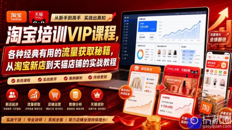淘宝培训VIP课程，各种经典有用的流量获取秘籍，从淘宝新店到天猫店铺的实战教程(更新7月)-51云资源