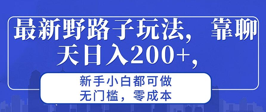 最新野路子玩法，靠聊天日入200 ，新手小白都可做，无门槛，零成本-51云资源