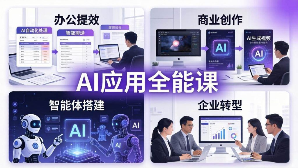 (17890期)AIGC 应用全能课:办公提效、商业创作、智能体搭建、企业转型,一站式学会AI应用-51云资源